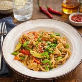 Вок с креветками