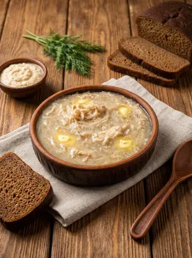 Томленая грудка цыпленка с пшеницей "Дзавар"