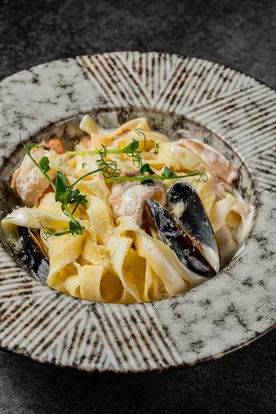 Феттучине с морепродуктами 