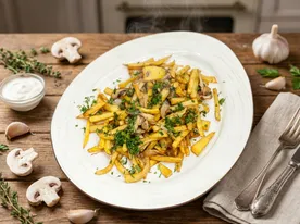 Картофель по-домашнему с луком и грибами